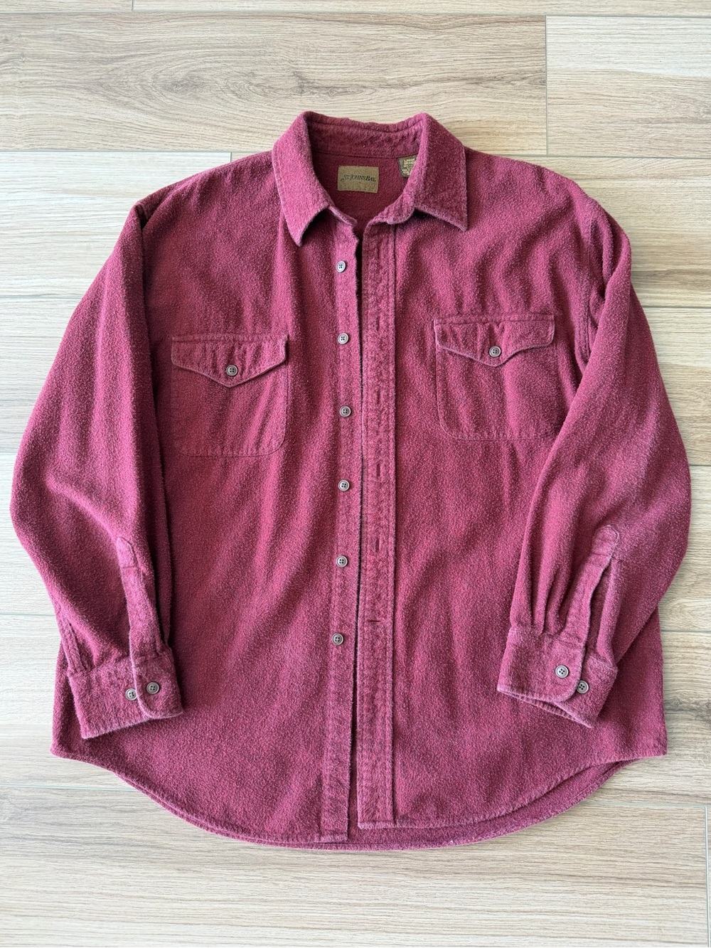 St. John’s Bay Burgundy Cotton Flannel Shirt